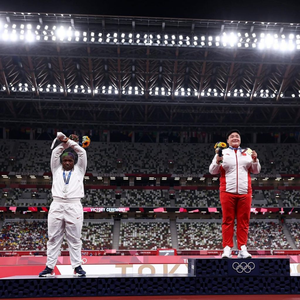 Raven Hulk Saunders silver medalist in the 2020 Tokyo Olympics