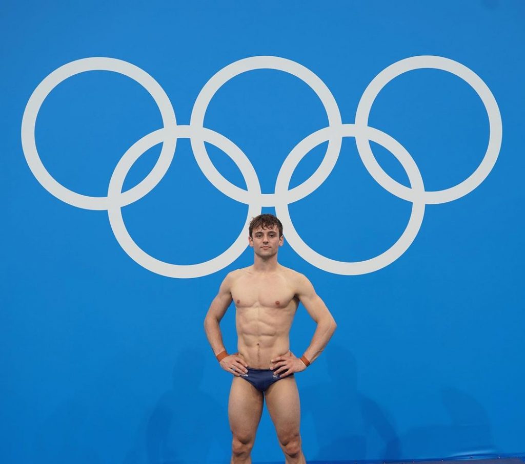 Tom Daley Olympic gold medallist in the men's synchronised 10-metre platform event at the 2020 Olympics