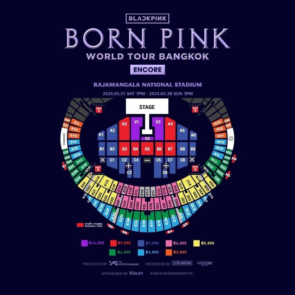 ราคาบัตรคอนเสิร์ต BORN PINK WORLD TOUR BANGKOK ENCORE