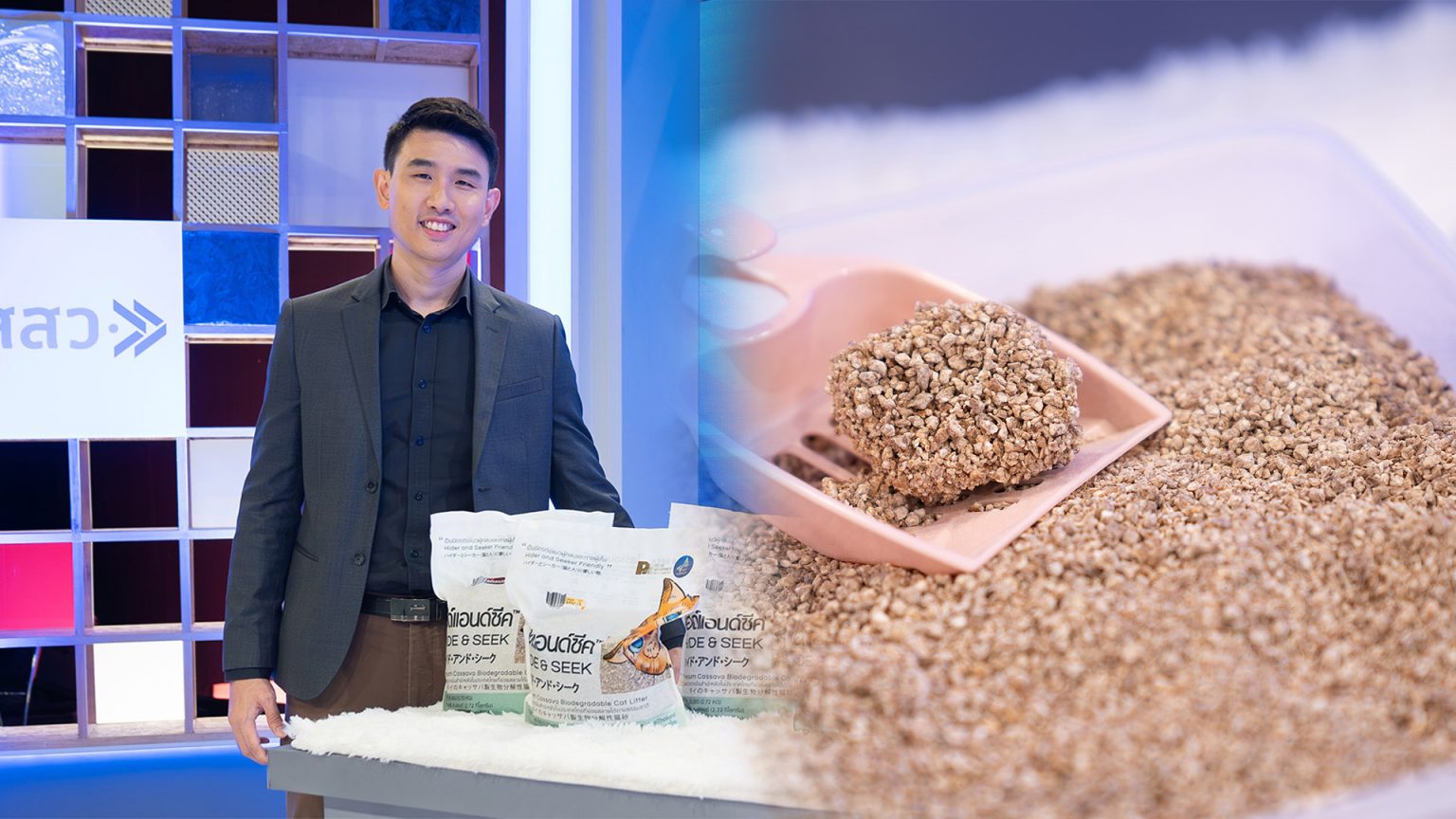 “Hide & Seek” ทรายแมวจากมันสำปะหลัง ทรายแมวกินได้เจ้าแรกของโลก
