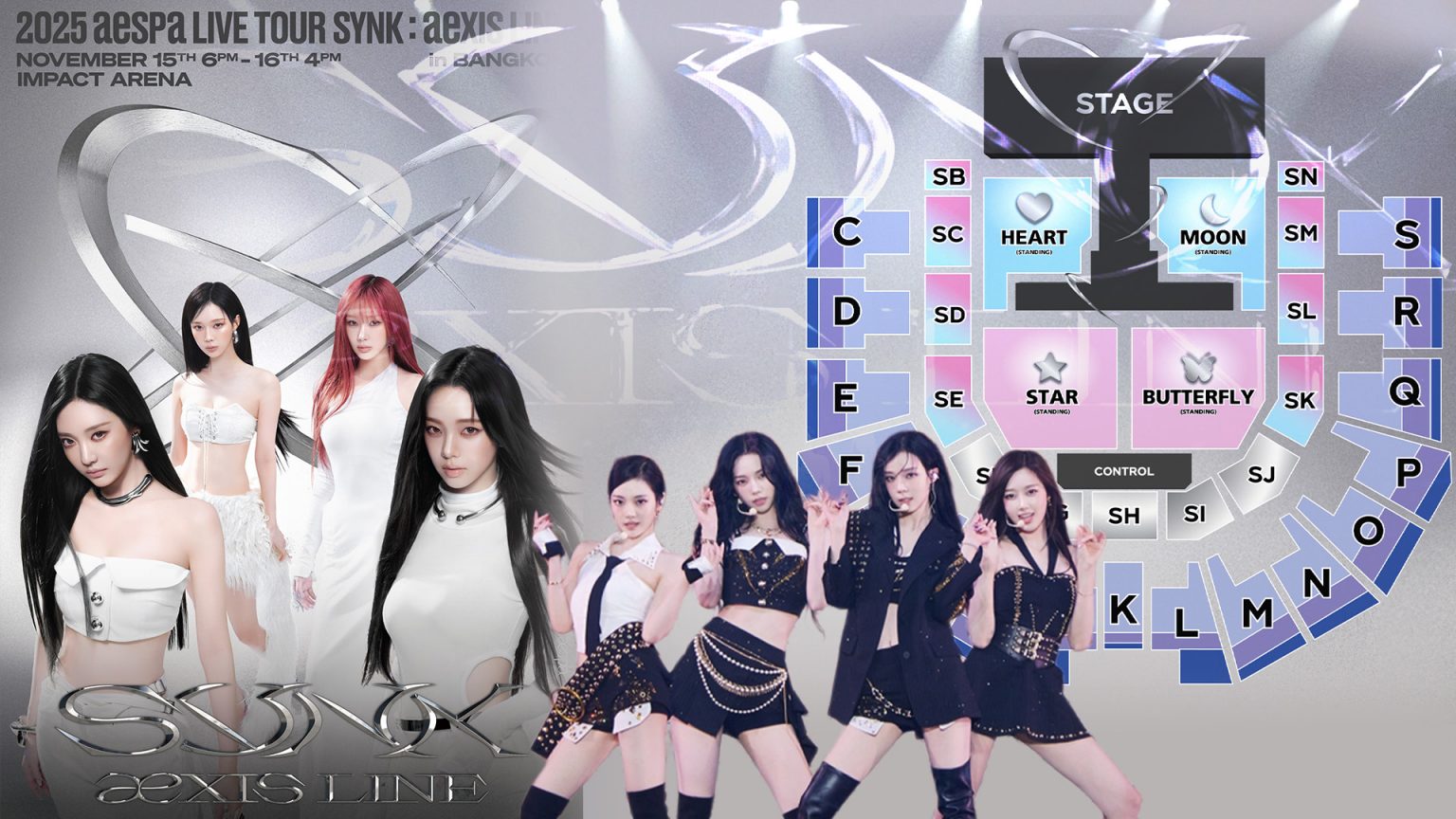 aespa เตรียมเวิลด์ทัวร์ครั้งที่สามในประเทศไทย 2025 aespa LIVE TOUR – SYNK : aeXIS LINE – in BANGKOK